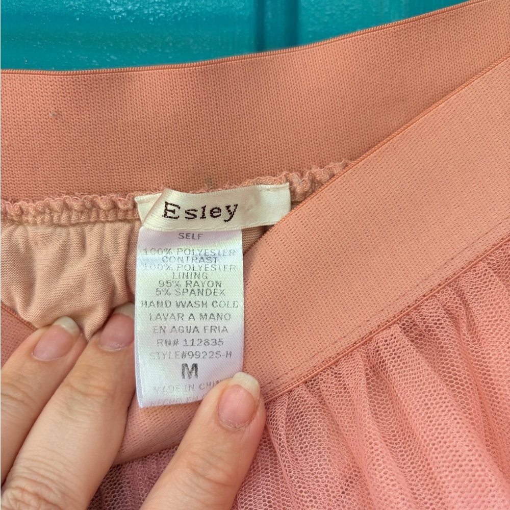 Pink Tulle Midi Skirt - Lightweight Layered Women’s Skirt - Picture 4 of 5